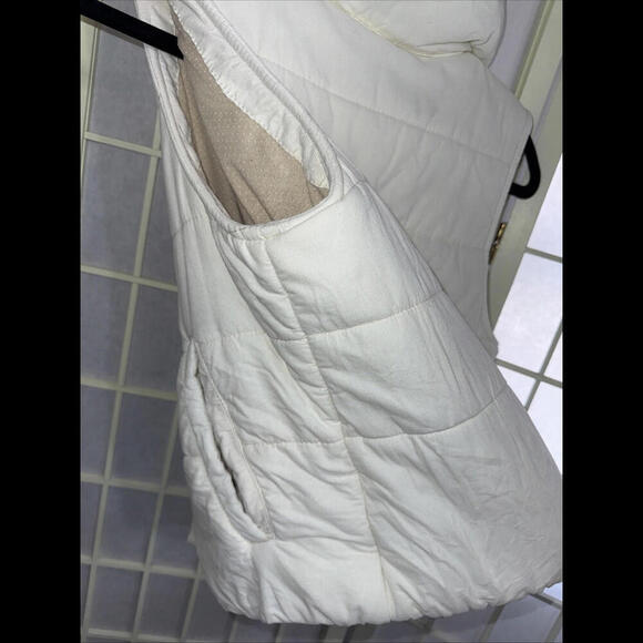 Anthropologie Pilcro Cream Preppy Luxury Designer Puffer Vest Small - Picture 6 of 15